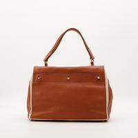Face arrière sac Yves Saint Laurent Muse cuir grainé marron occasion — AMANA Vintage