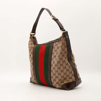 Gucci Hobo Web vue trois quarts droite toile GG Canvas occasion — AMANA Vintage