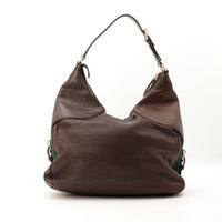 Vue arrière sac Gucci Hobo Horsebit Heritage cuir grainé marron occasion authentique — AMANA Vintage