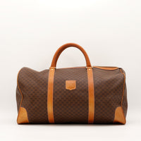 Sac de voyage Céline Boston Macadam toile monogrammée marron vue de face occasion authentique — AMANA Vintage