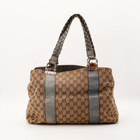Sac Gucci Tote Bag Bamboo vue de dos toile GG Canvas occasion authentique — AMANA Vintage