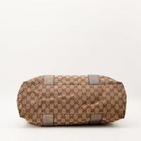 Vue du fond sac Gucci Tote Bamboo toile GG Canvas occasion — AMANA Vintage
