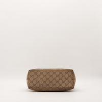 Hobo Bambou Gucci vue du fond daim monogrammé taupe — AMANA Vintage