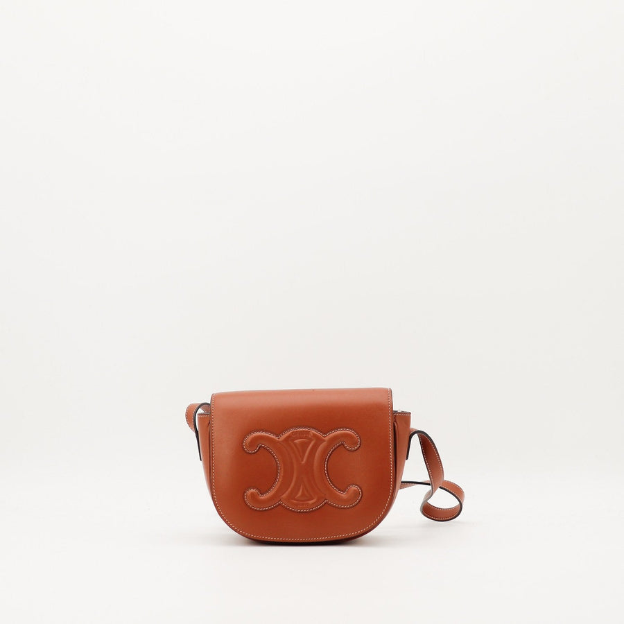 Sac Celine Triomphe cuir camel vue de face occasion authentique — AMANA Vintage