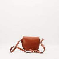 Sac Celine Triomphe cuir camel vue de dos bandoulière occasion authentique — AMANA Vintage
