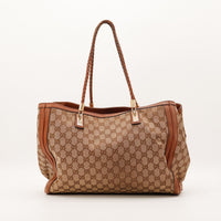 Sac Gucci Tote Bag Bamboo vue arrière toile monogrammée occasion authentique — AMANA Vintage