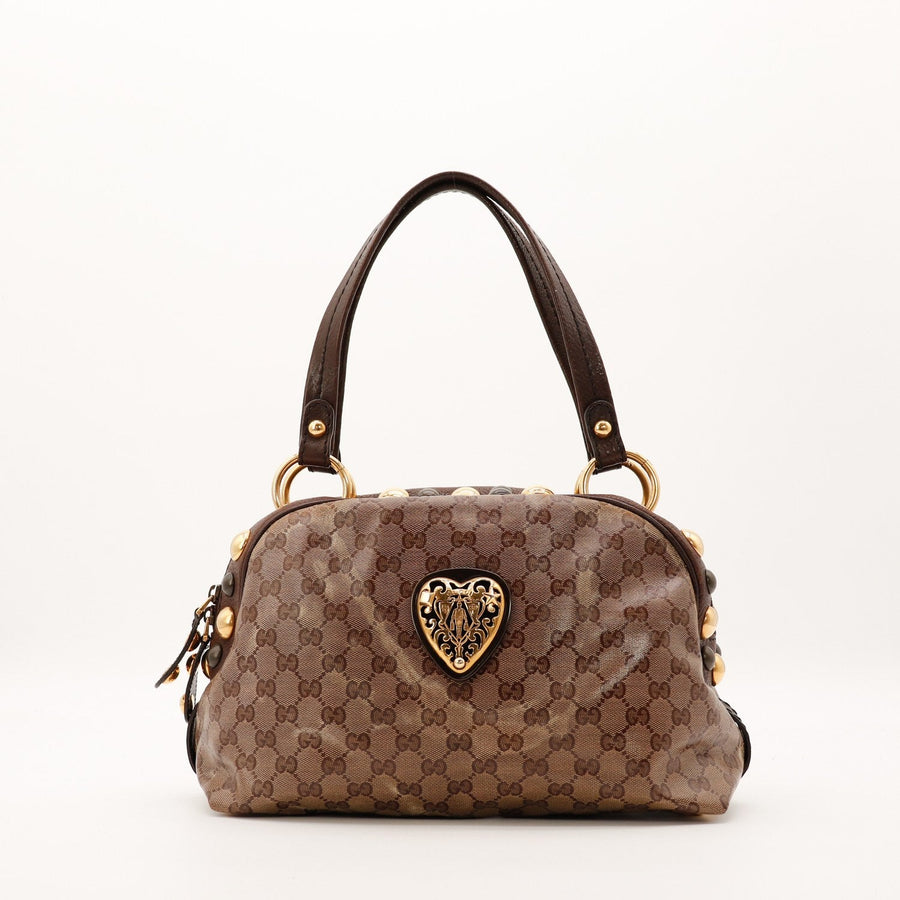 Sac Gucci Babouska toile monogrammée vue de face occasion authentique — AMANA Vintage