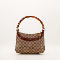 Sac Gucci Hobo Bamboo toile monogrammée vue de face occasion authentique — AMANA Vintage