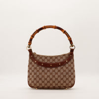 Sac Gucci Hobo Bamboo toile monogrammée vue arrière occasion authentique — AMANA Vintage