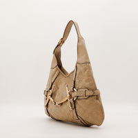 Sac Gucci Hobo Horsebit cuir taupe vue latérale occasion authentique — AMANA Vintage
