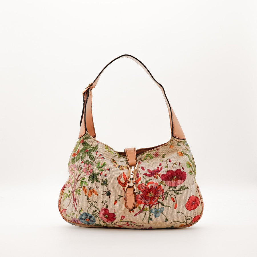 Sac Gucci Jackie toile Flora multicolore vue de face occasion authentique — AMANA Vintage