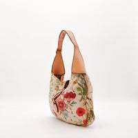 Sac Gucci Jackie Flora vue de profil cuir et toile occasion authentique — AMANA Vintage