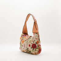 Sac Gucci Jackie Flora vue laterale anse cuir occasion authentique — AMANA Vintage
