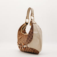 Sac Gucci Hobo Bamboo profil cuir ivoire détail mors bambou occasion authentique — AMANA Vintage