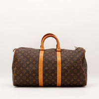 Sac de voyage Louis Vuitton Keepall 45 toile Monogramme vue de face occasion authentique — AMANA Vintage