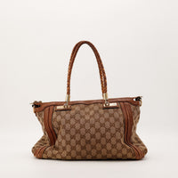 Sac Gucci Tote Bag Bamboo vue arrière toile monogrammée occasion authentique — AMANA Vintage