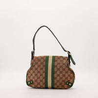 Sac Gucci Hobo Horsebit vue arrière toile monogrammée occasion authentique — AMANA Vintage