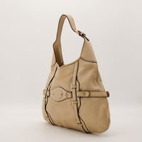 Sac Gucci Hobo Horsebit cuir beige vue de profil occasion authentique — AMANA Vintage