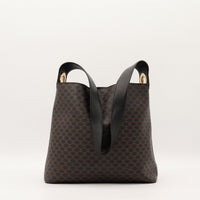 Hobo Celine Macadam toile monogrammée noir marron vue de face occasion authentique — AMANA Vintage