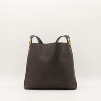 Hobo Celine Macadam vue de dos toile monogrammée marron noir — AMANA Vintage