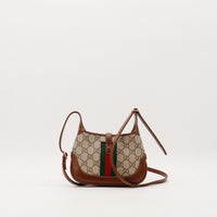 Gucci Jackie 1961 Mini vue de trois quarts gauche toile monogrammée — AMANA Vintage