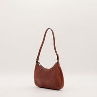 Sac Yves Saint Laurent Mombasa Hobo cuir marron vue de trois quarts gauche — AMANA Vintage