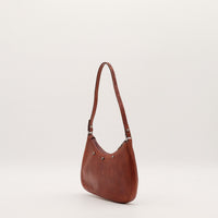 Sac Yves Saint Laurent Mombasa Hobo cuir marron vue de trois quarts droit — AMANA Vintage