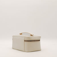 Vanity Gucci cuir gris vue trois-quarts angle gauche occasion — AMANA Vintage