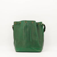 Sac Louis Vuitton Noé cuir Épi vert Borneo vue de face occasion authentique — AMANA Vintage