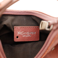 Intérieur et étiquette Yves Saint Laurent Rive Gauche du Hobo Mombasa marron — AMANA Vintage