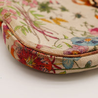 Detail coin et bordure cuir Gucci Jackie Flora occasion authentique — AMANA Vintage