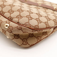 Détail base et liseré cuir Gucci Hobo Bamboo occasion authentique — AMANA Vintage