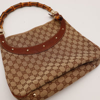 Detail anse bambou Gucci Hobo occasion authentique — AMANA Vintage