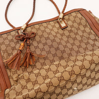 Détail pampilles bambou Gucci Tote Bag occasion authentique — AMANA Vintage