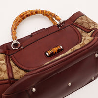 Détail piston bambou Gucci Tote Bag fermoir signature — AMANA Vintage