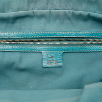 Intérieur doublure turquoise Gucci Tote Horsebit étiquette Gucci made in Italy — AMANA Vintage