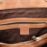 Intérieur Tote Bag Bambou Gucci doublure textile marron propre — AMANA Vintage