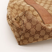 Détail coin inférieur Tote Bag Bambou Gucci frottements canvas — AMANA Vintage