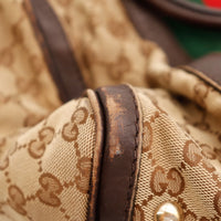 Bandoulière amovible cuir marron Gucci Joy Boston Web — AMANA Vintage