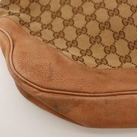 Detail coins Gucci New Jackie cuir camel frottements occasion — AMANA Vintage
