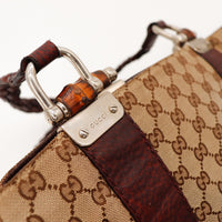 Detail fixation bambou et cuir tresse Tote Bag Gucci — AMANA Vintage