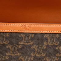 Détail cuir camel estampé Celine Paris occasion authentique — AMANA Vintage