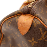Détail tab estampillé Louis Vuitton Paris made in France Speedy 30 — AMANA Vintage