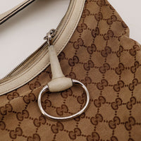 Detail tirette cuir ivoire et zip Gucci Hobo Horsebit — AMANA Vintage
