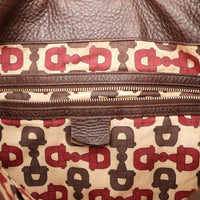 Intérieur Gucci Hobo Bamboo doublure tissu motif mors occasion — AMANA Vintage