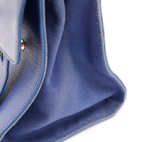 Vue intérieure bas Saint Laurent Muse Two doublure bleue — AMANA Vintage