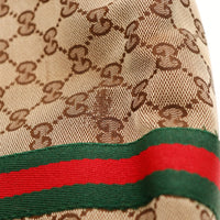 Gros plan toile GG Canvas bande Web Tote Gucci occasion authentique — AMANA Vintage