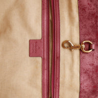 Detail interieur zip et cuir bordeaux Tote Bag Gucci — AMANA Vintage