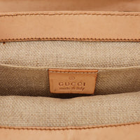 Intérieur Gucci Tote Bag Bella Bambou doublure toile beige étiquette Gucci Made in Italy — AMANA Vintage