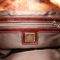 Intérieur doublure textile sac Fendi Hobo poil de veau occasion authentique — AMANA Vintage